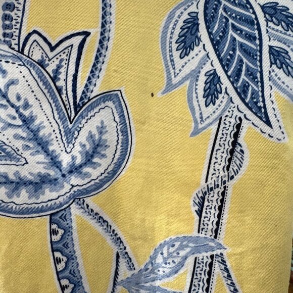 Appleseeds Yellow & Blue Floral Print Button-Up Jacket Womens Size L - Picture 6 of 11